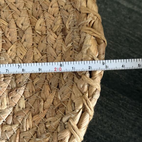 Round Rattan Purse Crossbody Brown Wicker Handwoven 9" Boho Cottagecore Bag - Picture 3 of 5